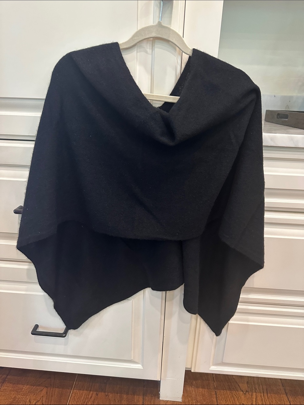 Black Women's Poncho Shrug - Classic Layered Wrap